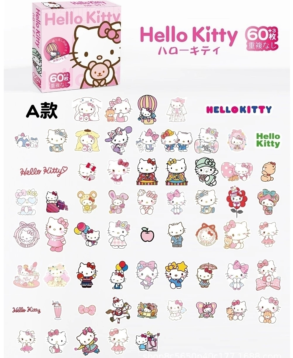 Cartela de Adesivos Personagens Hello Kitty