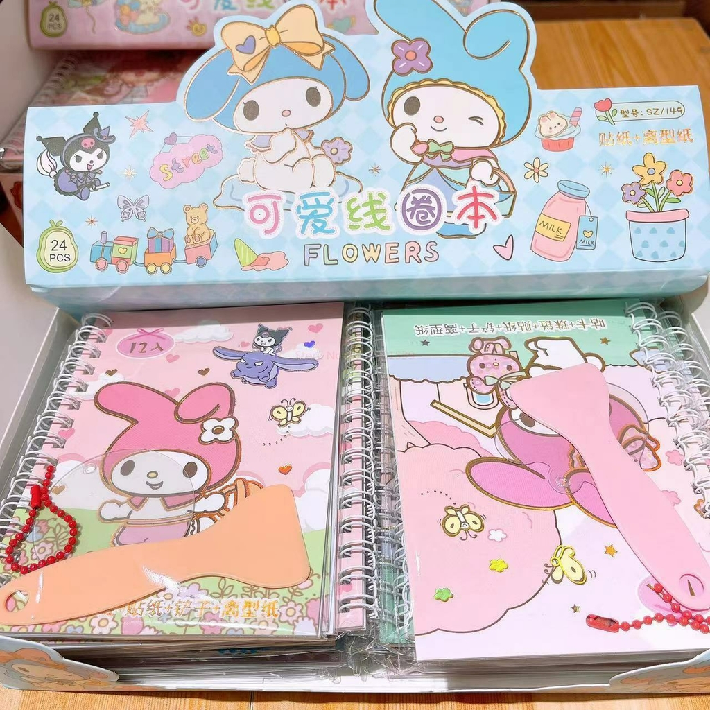 Caderno de adesivos fofos Sanrio personagens