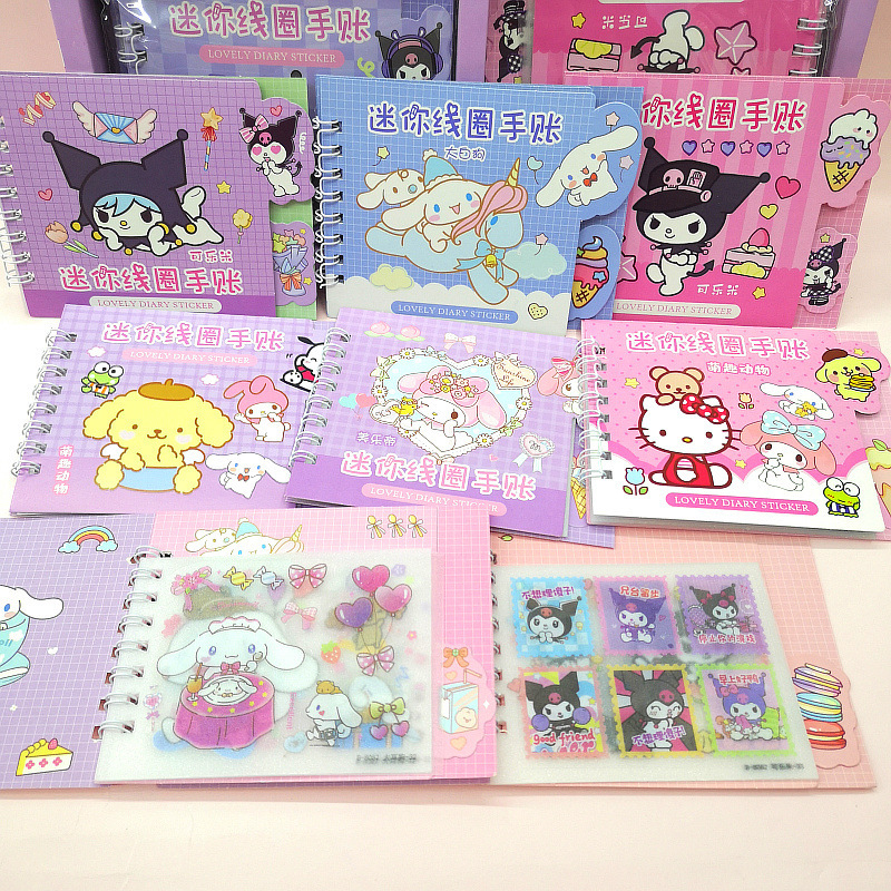 Caderno de adesivos fofos Sanrio personagens