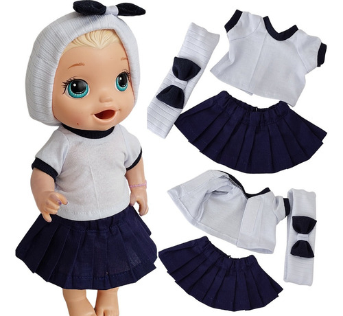 Roupa boneca Baby Alive Uniforme Escolar menina - Pequena Stella - ateliê