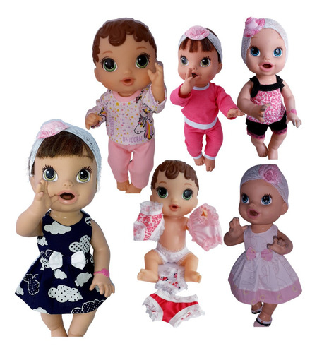 kit 4 Roupinhas para boneca baby alive Vestido para boneca - Rose