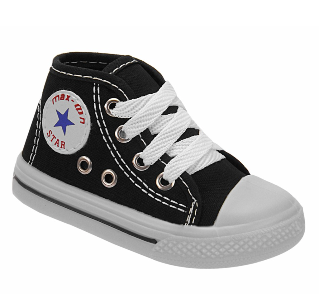 Tênis All Star Infantil Tradicional PRETO Cano Alto-Cano Baixo-  Casual-Menino e Menina- Unissex-Envio Imediato