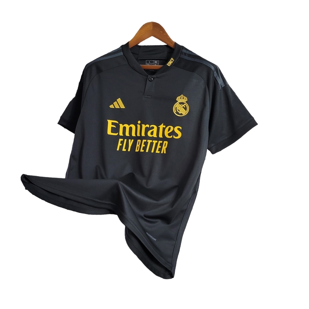 Camisa Real Madrid III 2023 Adidas Masculina Preto - Compre Agora!