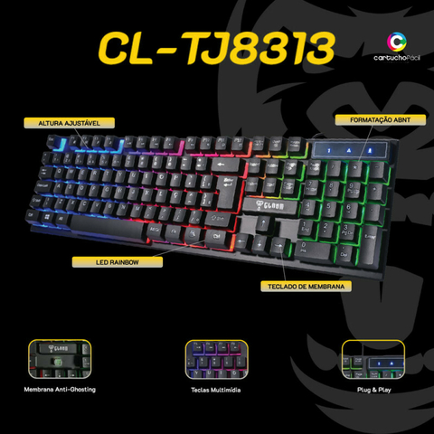 KIT GAMER JUNGLE CL-CJ01 CLANM - Comprar em Lukatoner