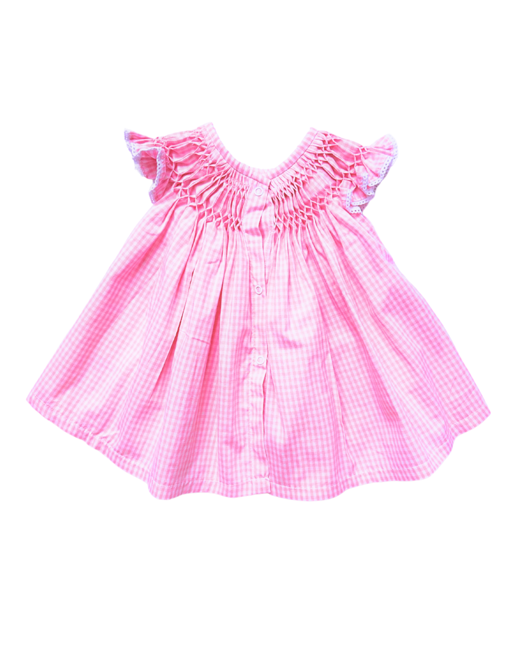 Vestido Casa de Abelha Rosa Xadrez Ponto Smock com Short - Loja