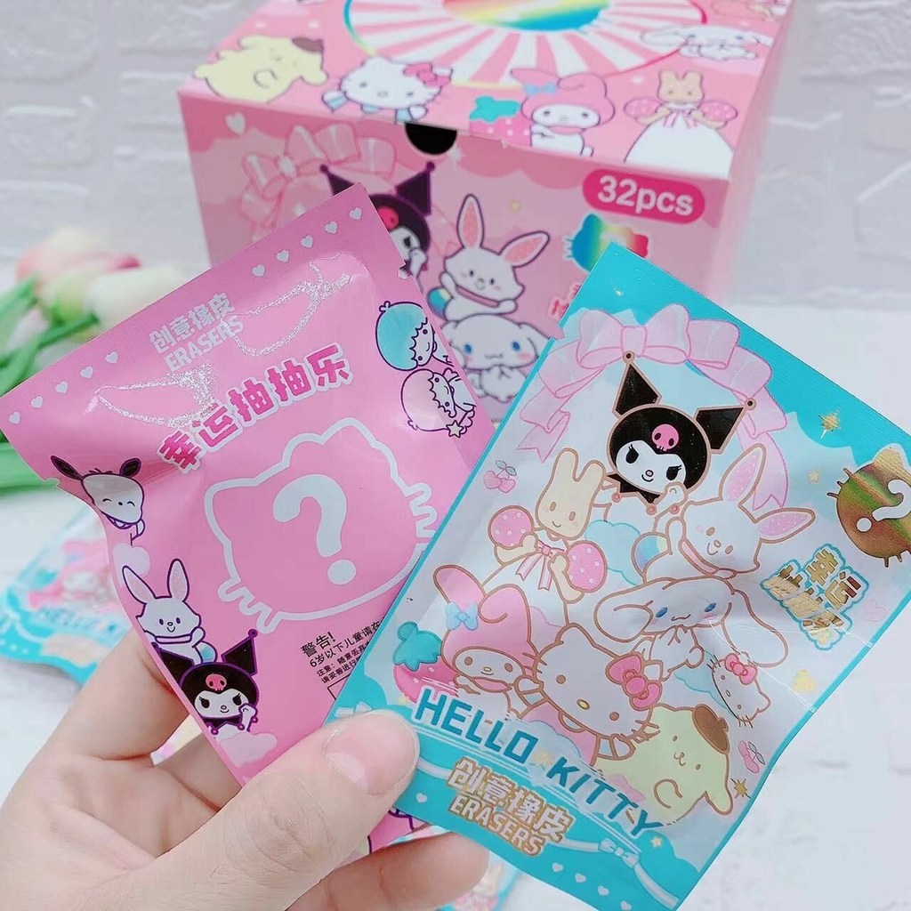 Kit Borracha Com 4 Personagens Sanrio Hello Kitty