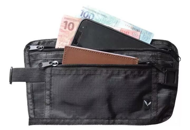 Bolsa de cintura pochete porta dinheiro documentos anti furto