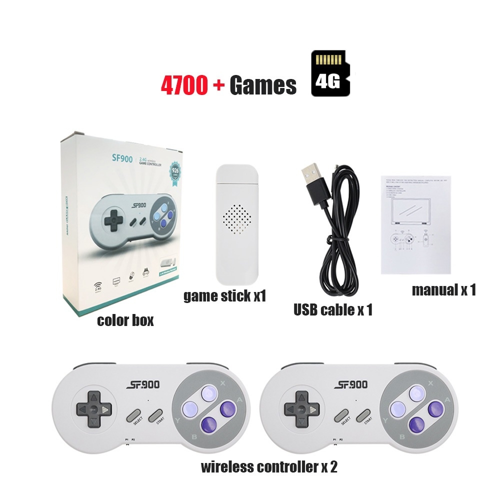 Video Game Stick Super Nintendo 4700 Jogos 2 Controles SF900