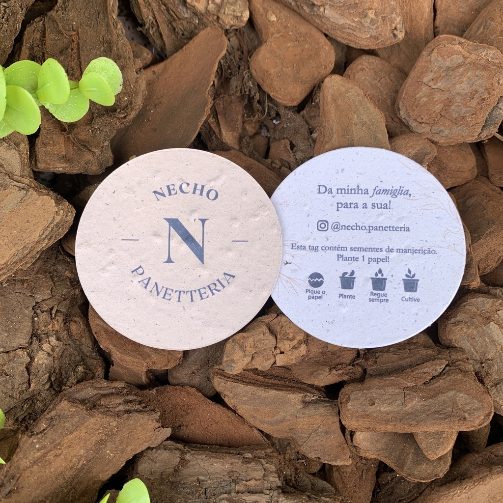 Papel plantável biodegradável com sementes 6cm redondo