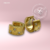 Argollitas acero dorado 3 cubics - comprar online