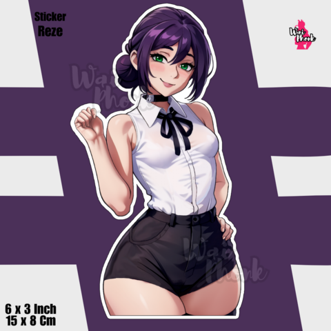 Reze Chainsaw Man Anime Weatherproof Sticker 6 Car Decal