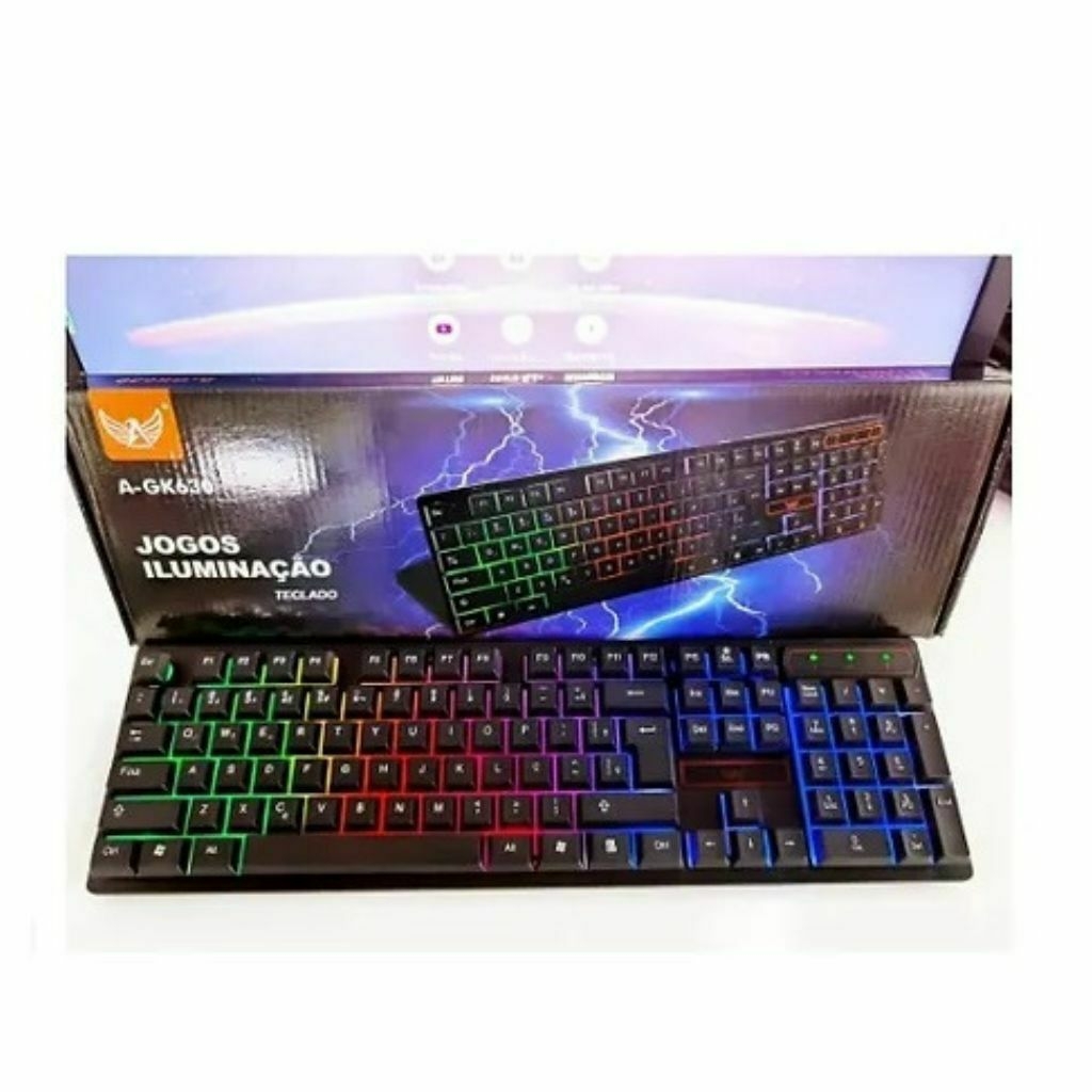 Teclado para jogos sem fio KLIM Chroma RGB - Novo 2023 - Bateria