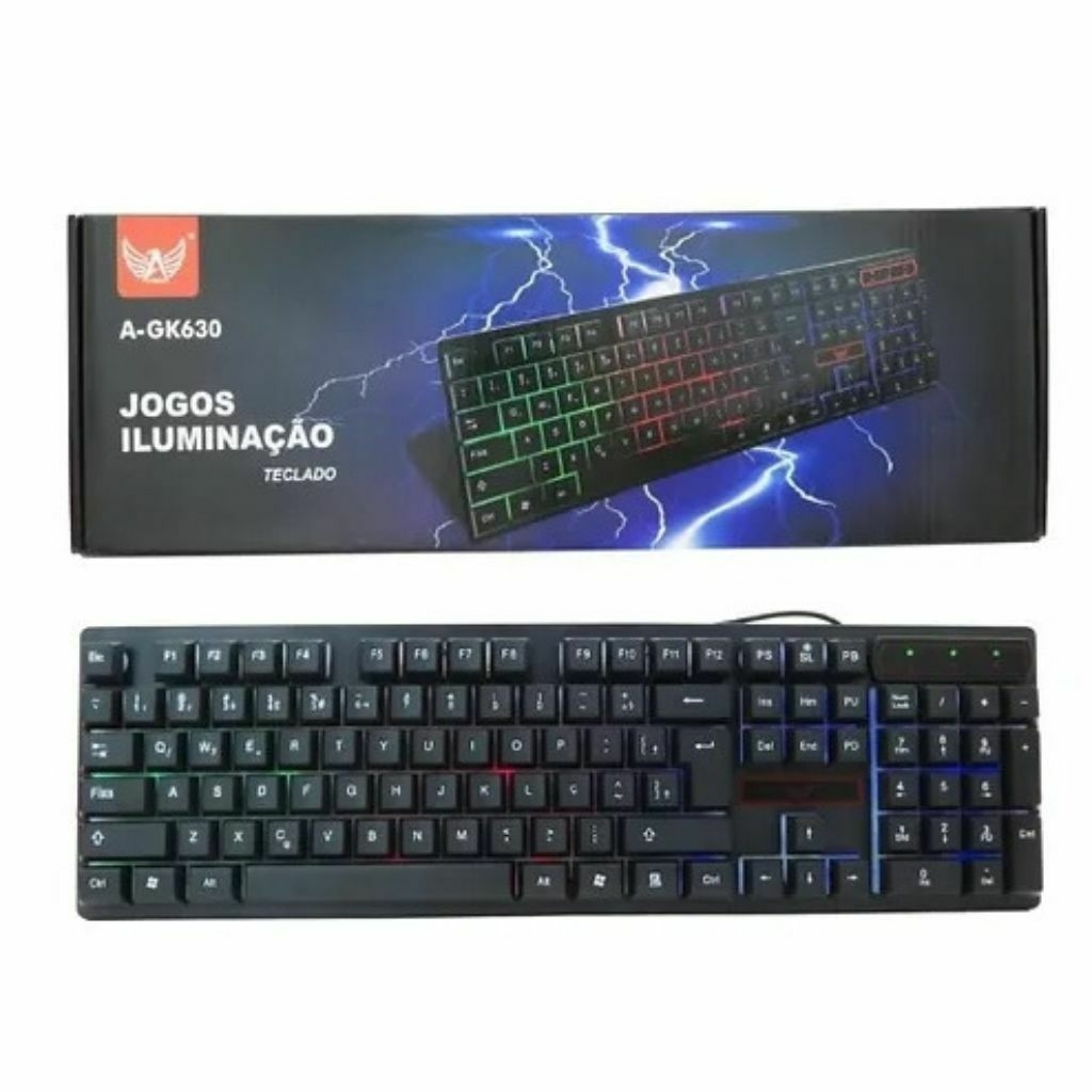 Teclado para jogos sem fio KLIM Chroma RGB - Novo 2023 - Bateria