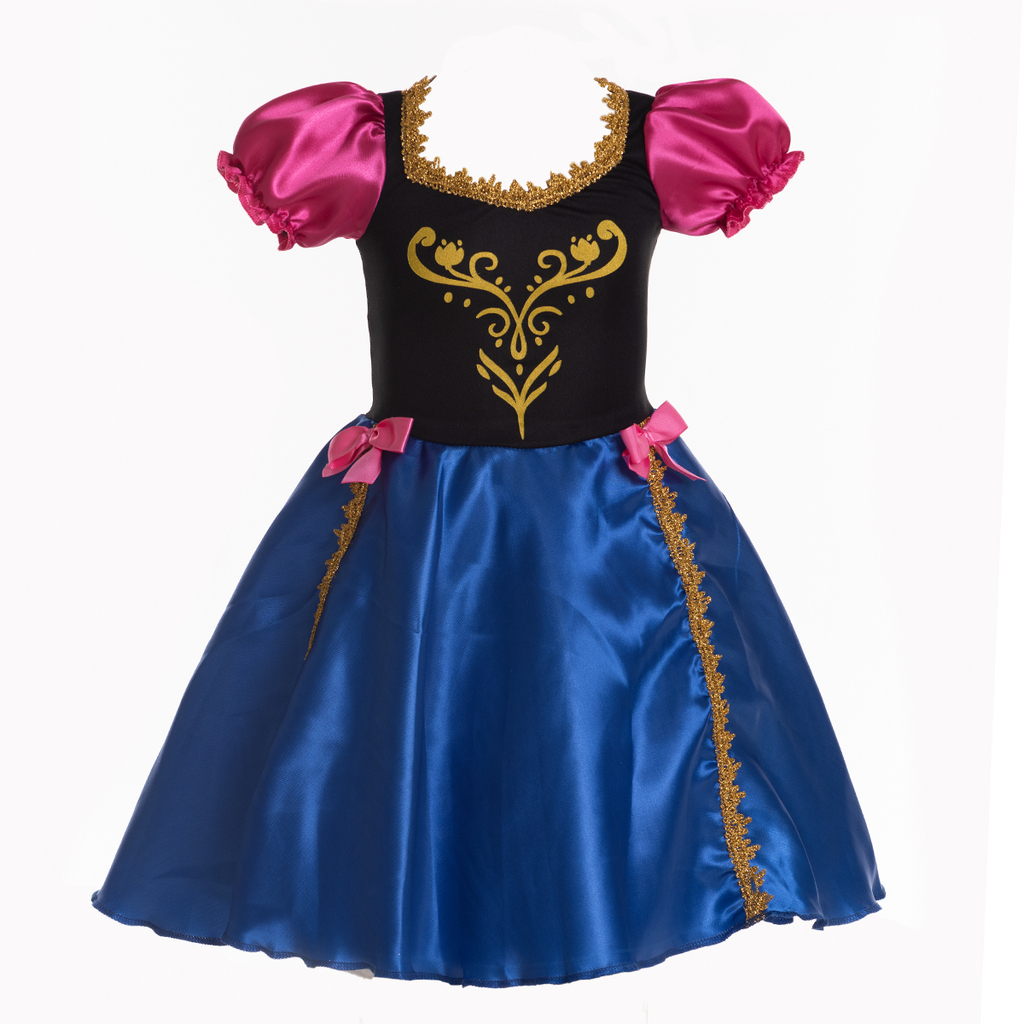 Vestido Infantil Azul Frozen com Capa Luxo