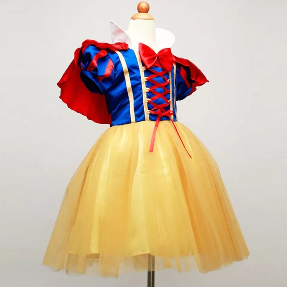 Vestido de Crochê Infantil Branca de Neve