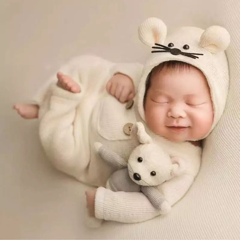 Roupa Recém-nascido Fotografia Crochê Newbon Bebê Mesversario Sereia