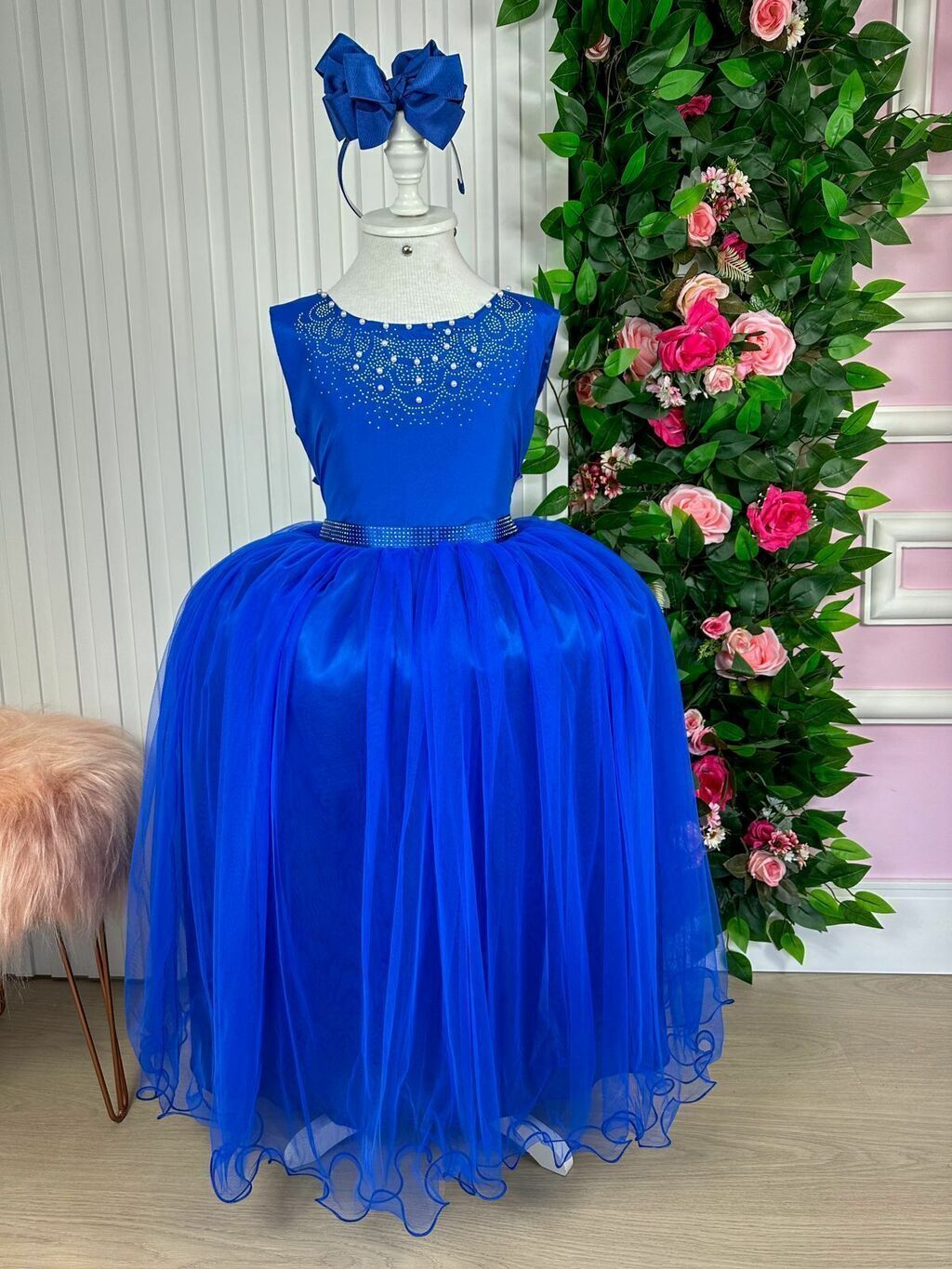 Vestido Cinderela Azul Celeste Infantil Menina Luxo - TEMÁTICOS