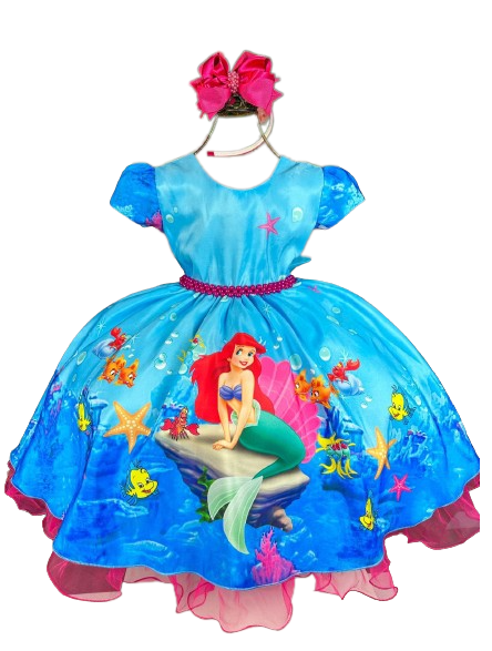 Vestido Infantil Princesa Sofia Pequena Sereia Ariel Luxo 1 A 3 Anos no  Shoptime