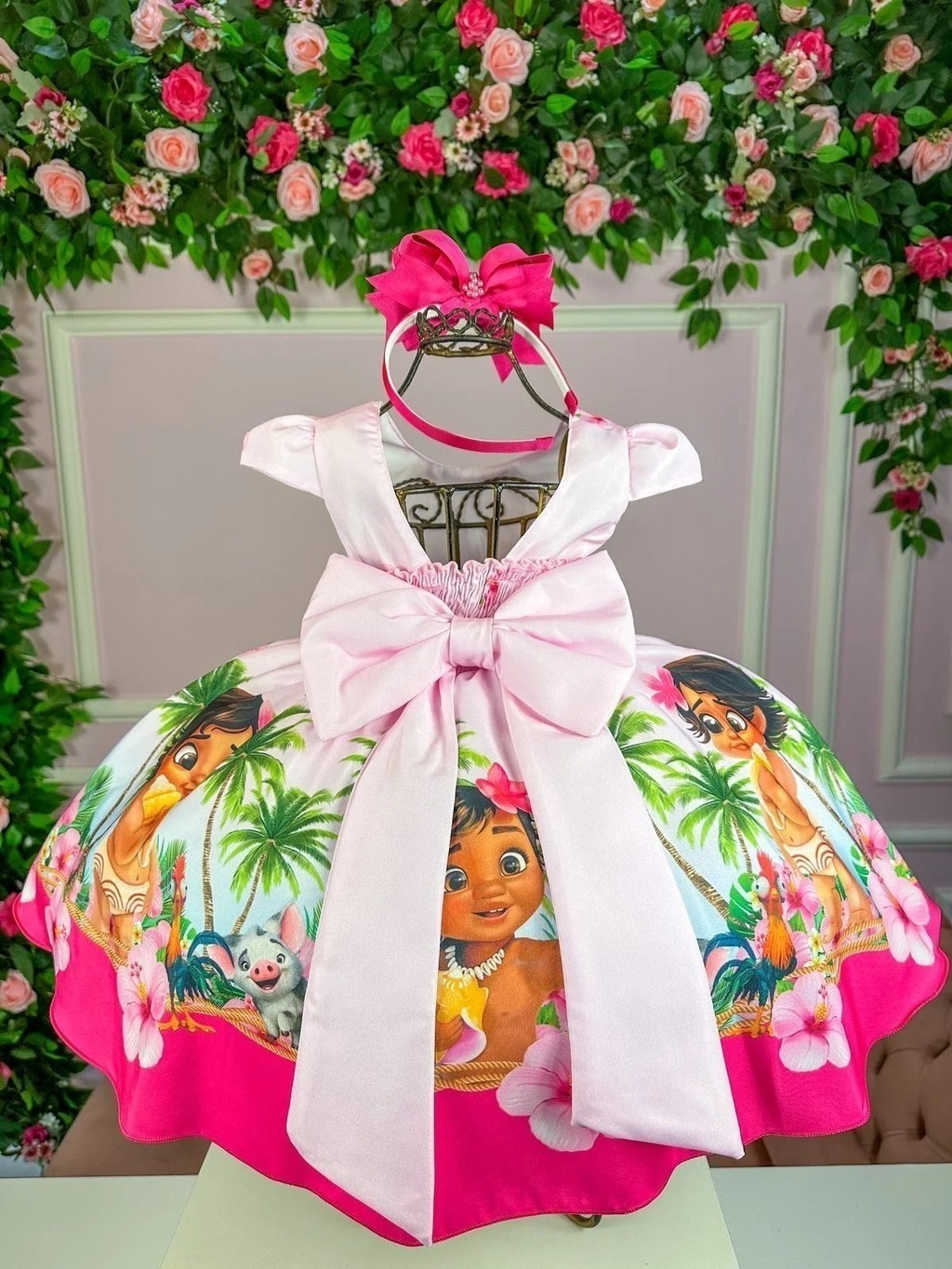 Fantasia Moana Baby Infantil Vestido Roupa Festa