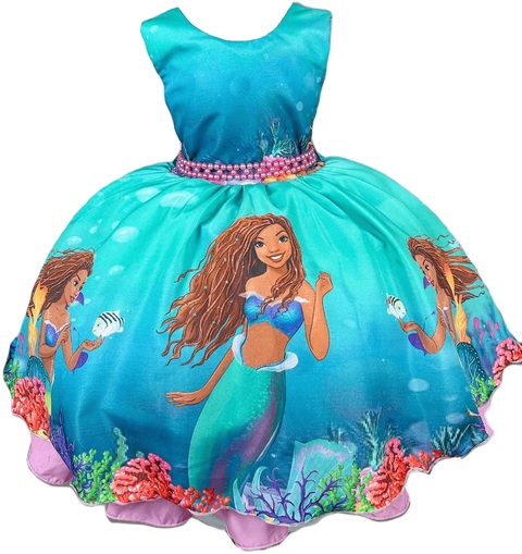 Vestido Infantil Princesa Tiana e o Sapo no Bosque