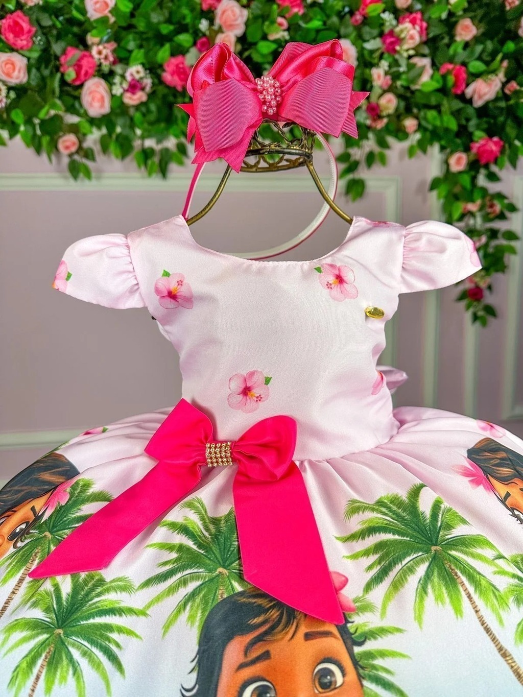 Fantasia Moana Baby Infantil Vestido Roupa Festa