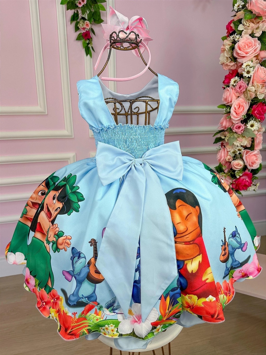 Vestido Cinderela Azul Princesa Disney Luxo Menina Infantil