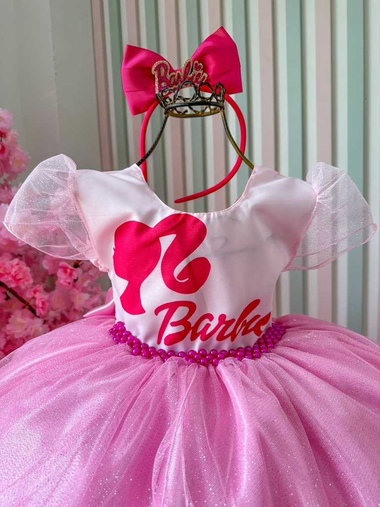 Vestido Barbie Infantil com armação em Tule