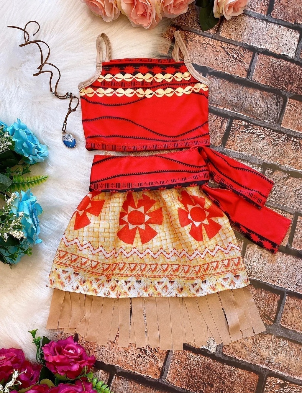 Roupa Infantil Fantasia Aniversário Moana