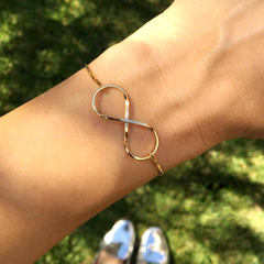 Pulseira Infinito Lisa Ajustável banhada a Ouro 18k - comprar online