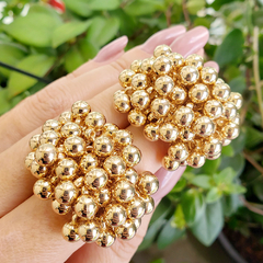 Brinco Chuveiro de Bolinhas Banho Ouro - comprar online