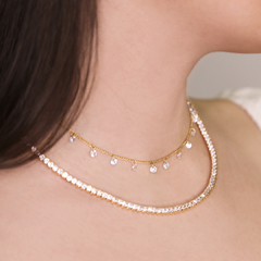 Colar Choker Zircônias Lapidadas Banho Ouro - loja online