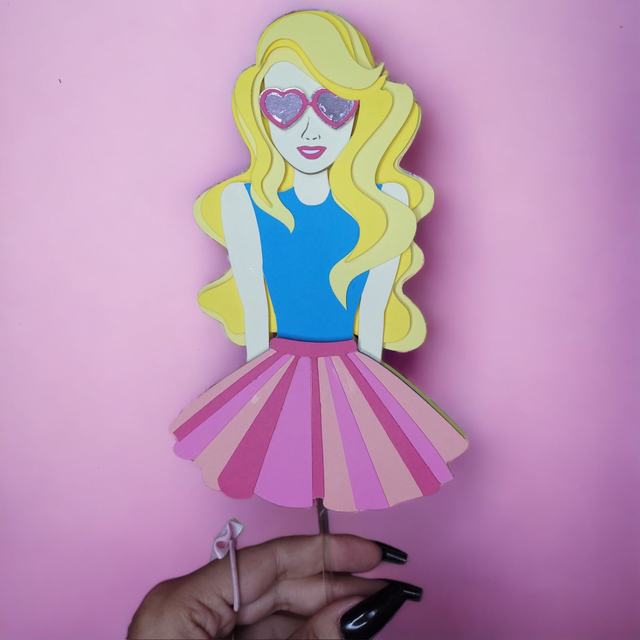 Topo de Bolo Barbie Star - Personalizado com nome e idade