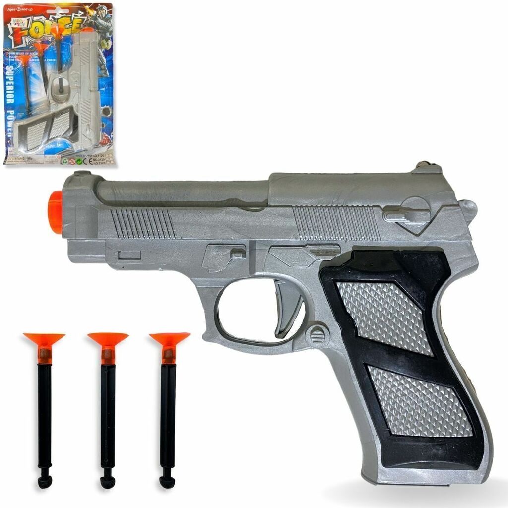 Arminha De Brinquedo Infantil Pistola Lança Dardos Policial