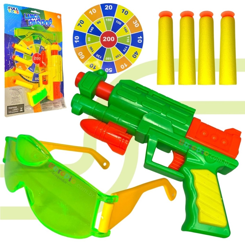 Pistola Arminha De Brinquedo Tipo Nerf Lançador Dardos Arma