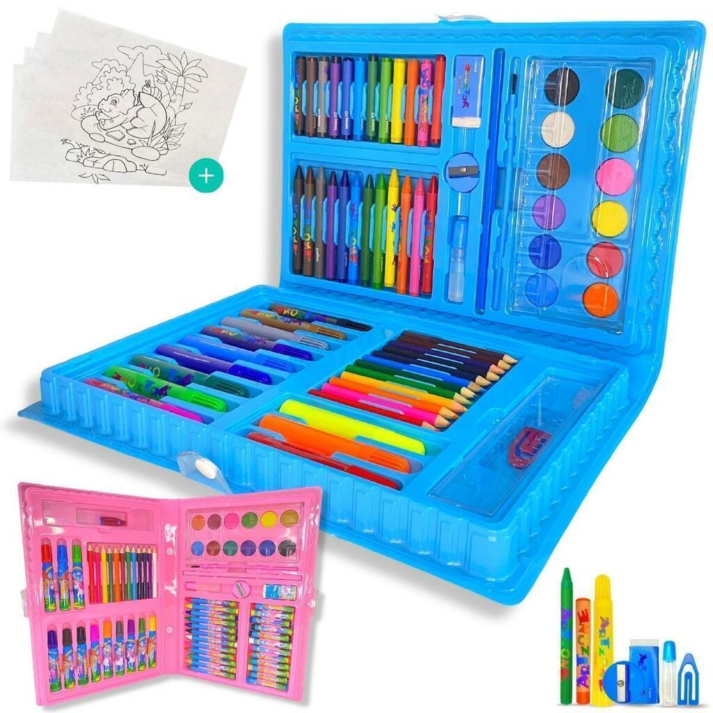 Kit Escolar Maleta de Pinturas de 68 Peças: Estimule a Criatividade c,  jogos de pinturas infantil - thirstymag.com