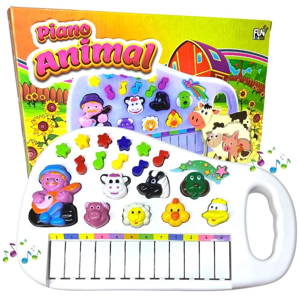 Piano Teclado Musical Infantil Bebe Sons Animais Eletronico