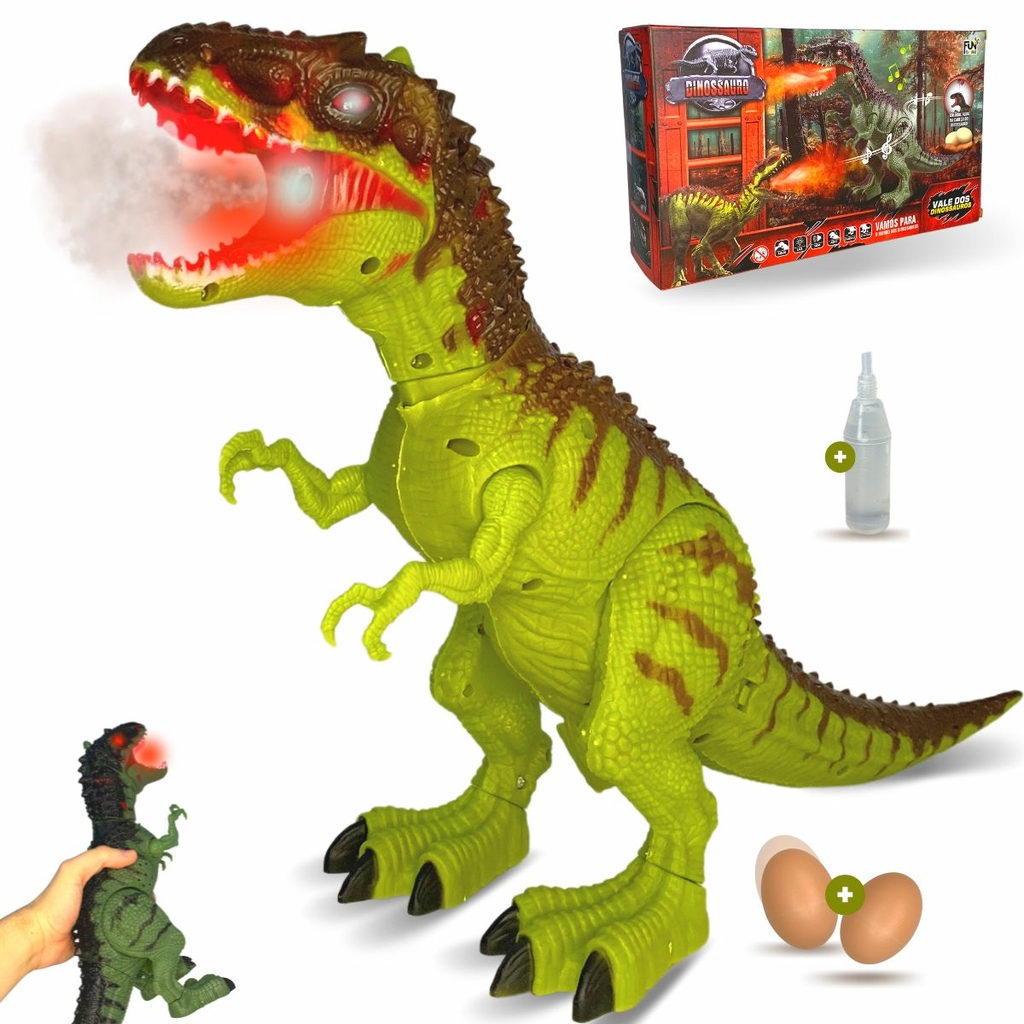 Dinossauro de Brinquedo Tiranossauro Rex - Emite Som e Luz com