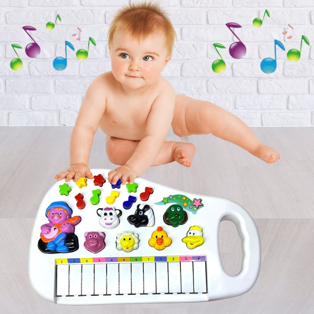 Piano Teclado Musical Infantil Bebe Sons Animais Eletronico em