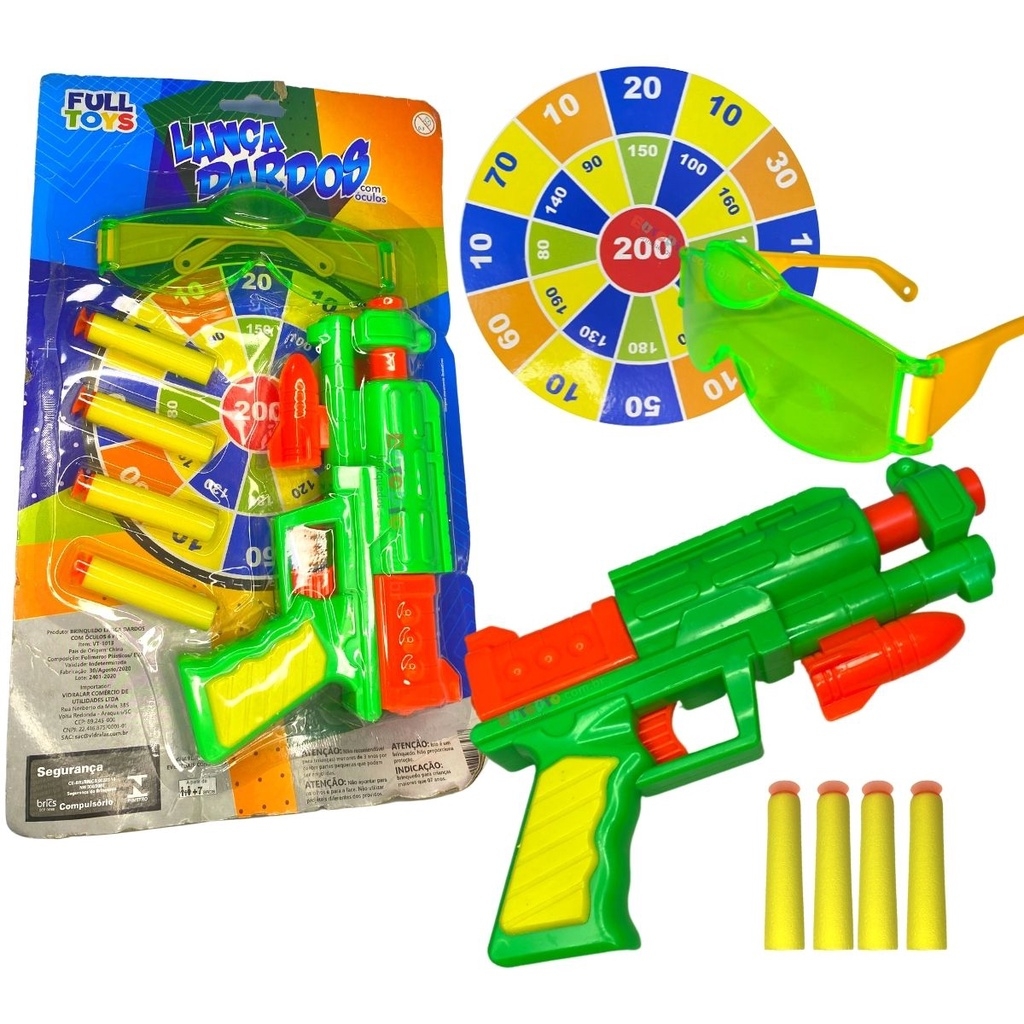 Brinquedo Kit Mini Pistola Com Dardos Ventosa Lançador Arminha De