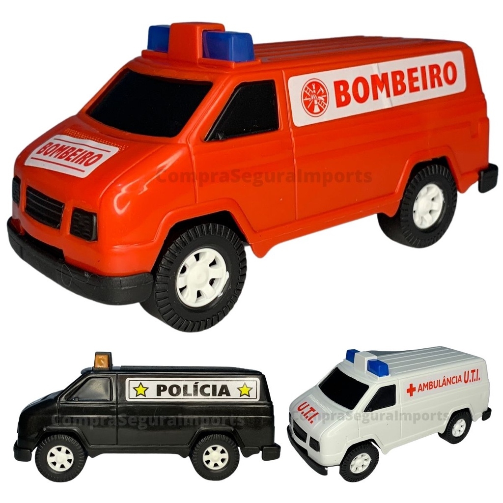 KIt Caminhão bombeiro e ambulância de brinquedo infantil carrinho