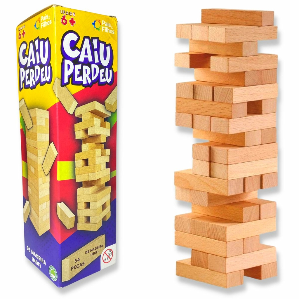 O Jenga Dos Jogos Dos Amigos Em Casa, a Torre Caiu Imagem de Stock