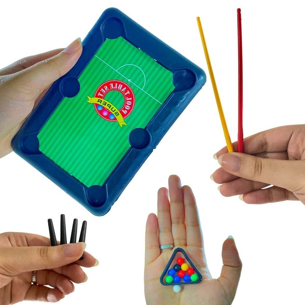 Brinquedo Jogo Mini Mesa De Bilhar Sinuca Infantil Portátil