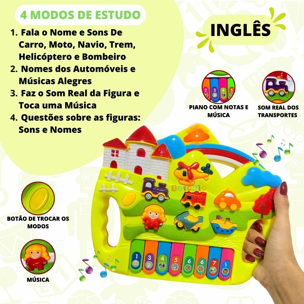 Tecladinho Mini Piano Musical Com Luz Didático Bebe Criança