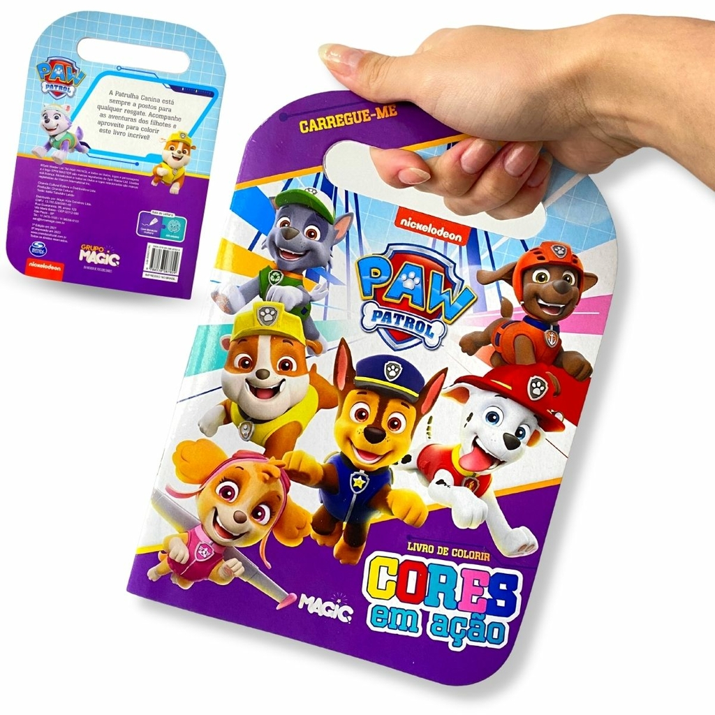 Livro De Colorir Brinquedo Infantil Patrulha Canina Didático