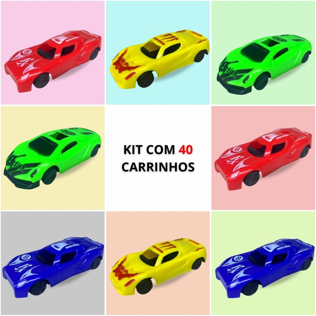 Kit Lançador De Carro Com 4 Carrinhos De Corrida Coloridos