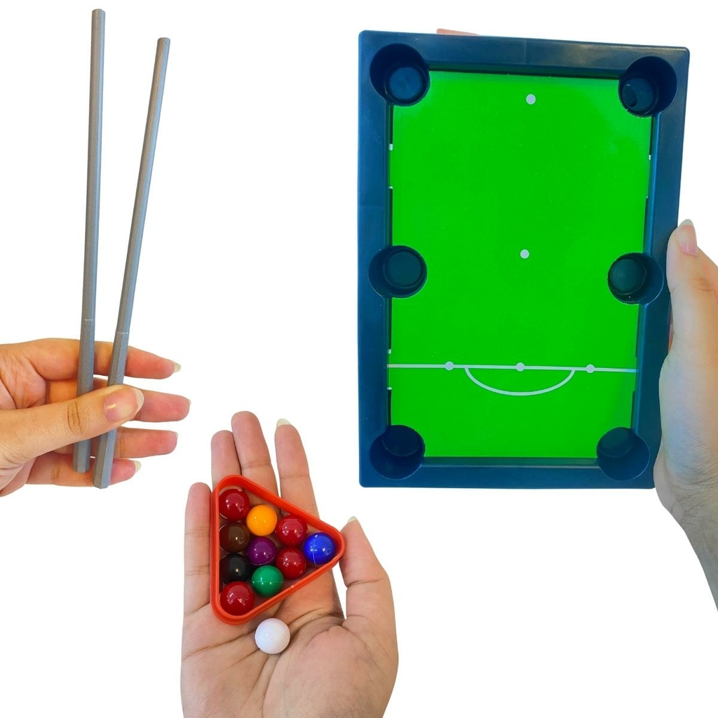 Jogo de Sinuca Snooker Mesa Bilhar Infantil Brinquedo Criança Mini  Sinuquinha