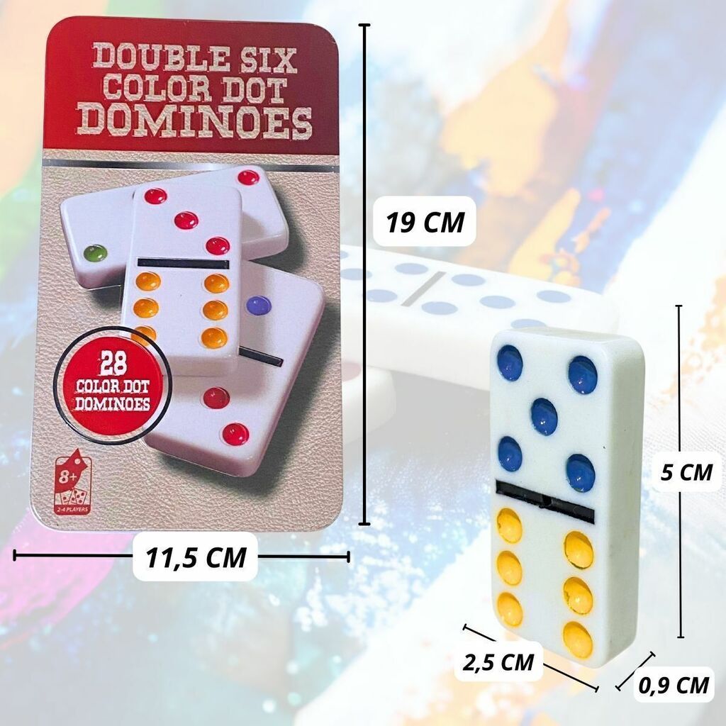 Jogo Domino na Lata Colorido com 28 peças