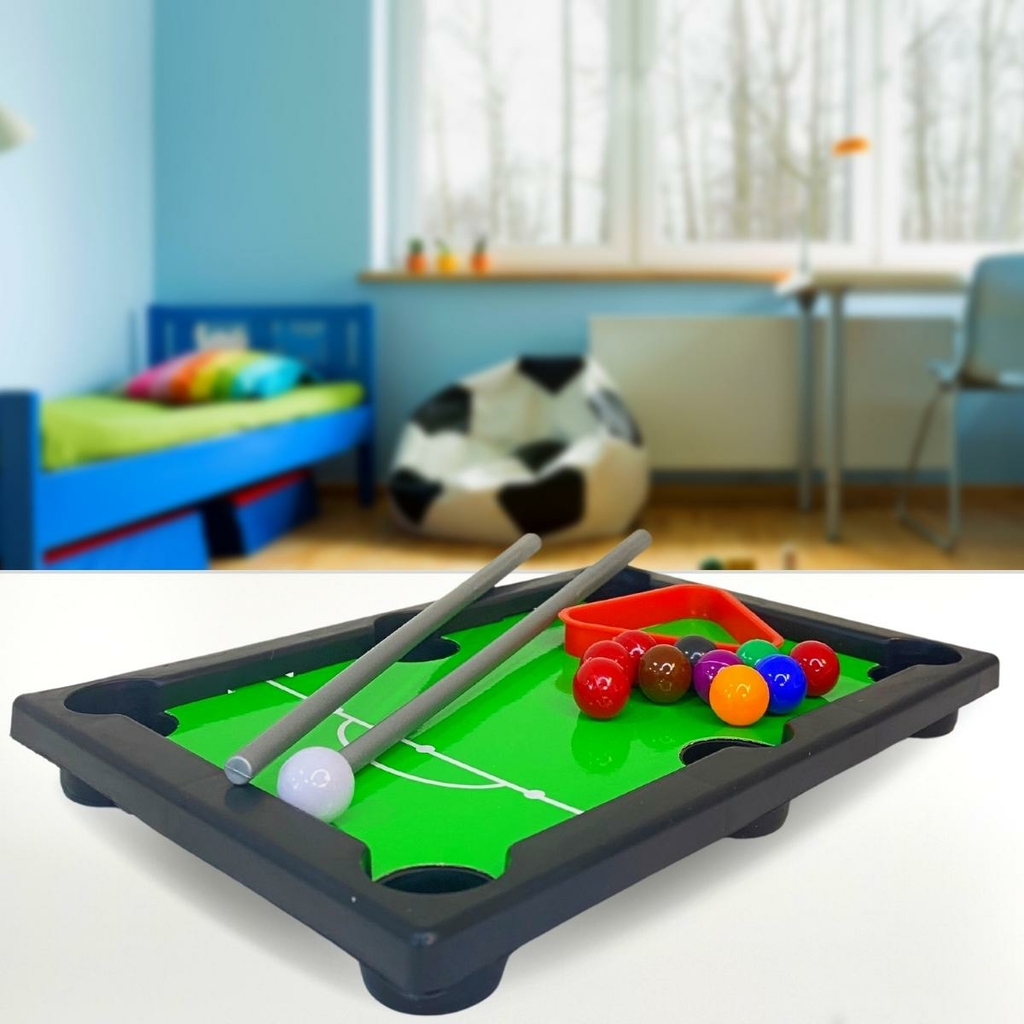 Brinquedo Jogo Mini Mesa De Bilhar Sinuca Infantil Portátil