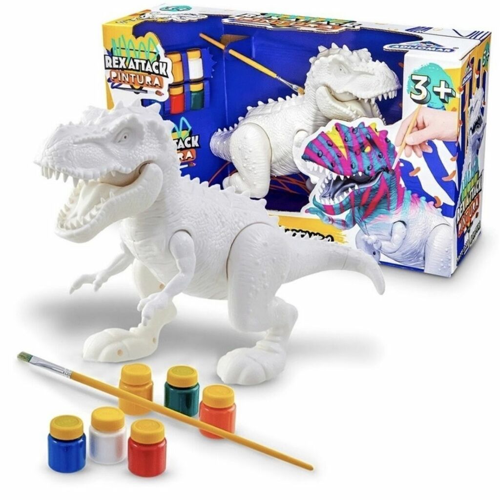 Dinossauro Para Colorir Brinquedo Didático C/6 Tinta Guache - Sortidos