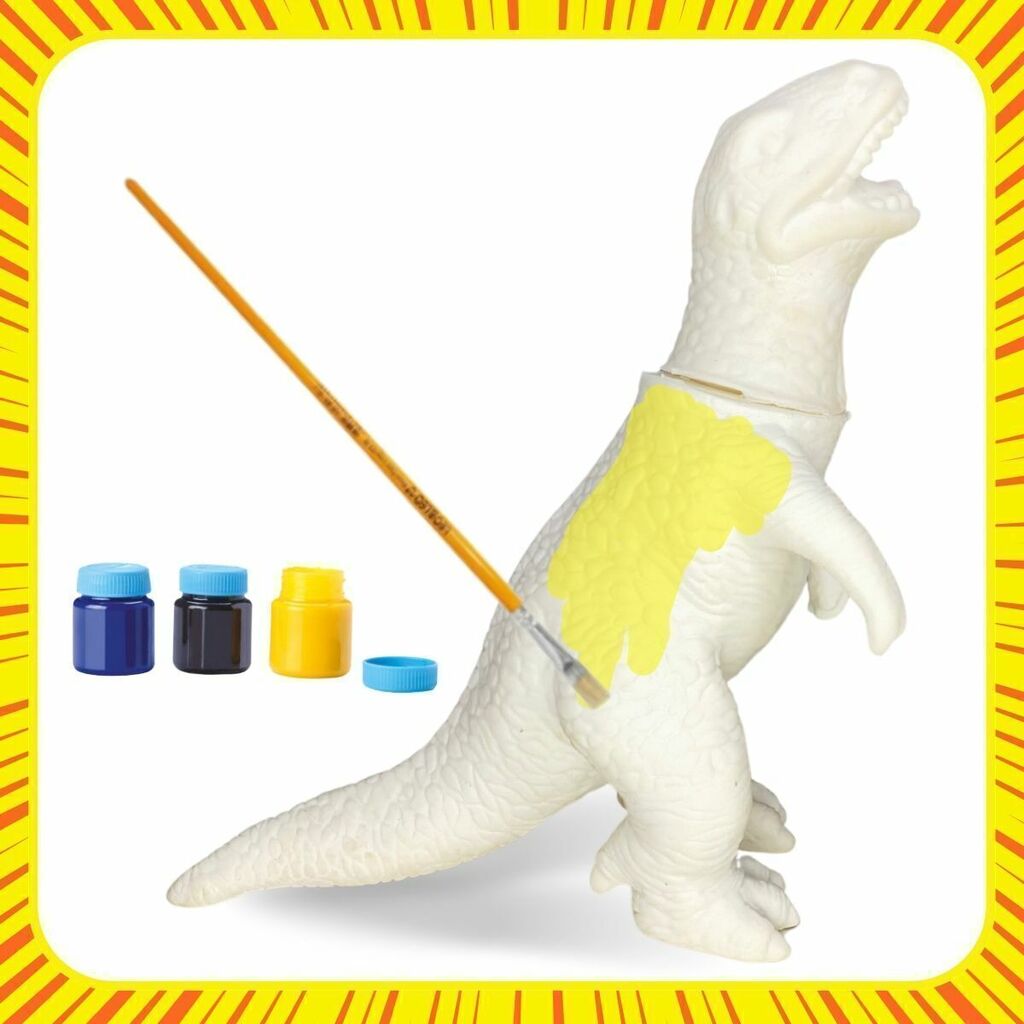 Dinossauro Para Colorir Brinquedo Didático C/6 Tinta Guache - Sortidos